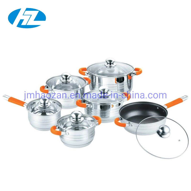 Quality Stainless Steel 14PCS Cookware Set with Whistling Kettle
