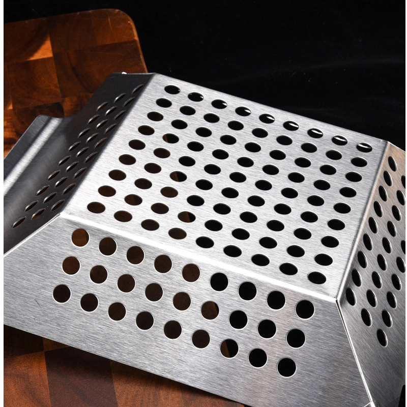 Vegetable Grilling Basket Stainless Steel Pure Grill BBQ Vegetable Grilling Basket - Stainless Steel Barbecue Pan Tray Esg15738