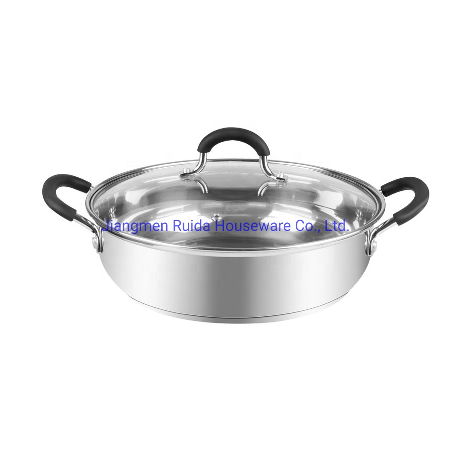 Stainless Steel Shallow Pot in Various Sizes for Your Choose