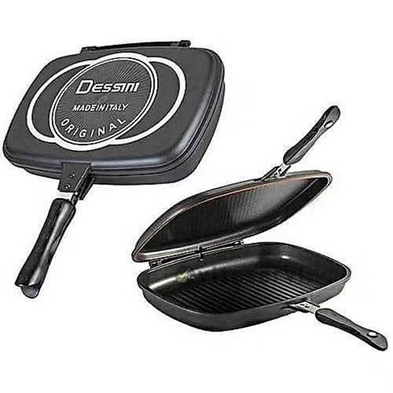 Dessini Double Grill Pan Non-Stick Double Sided Grill Pan Non Stick Dessini Double Sided Fry Pan Double Side Grill Fry Pan Double Sided Non Stick Grill Pan