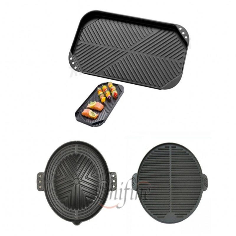 Customized BBQ Grill Cookware Frying Pan Sand Cast Iron Pan